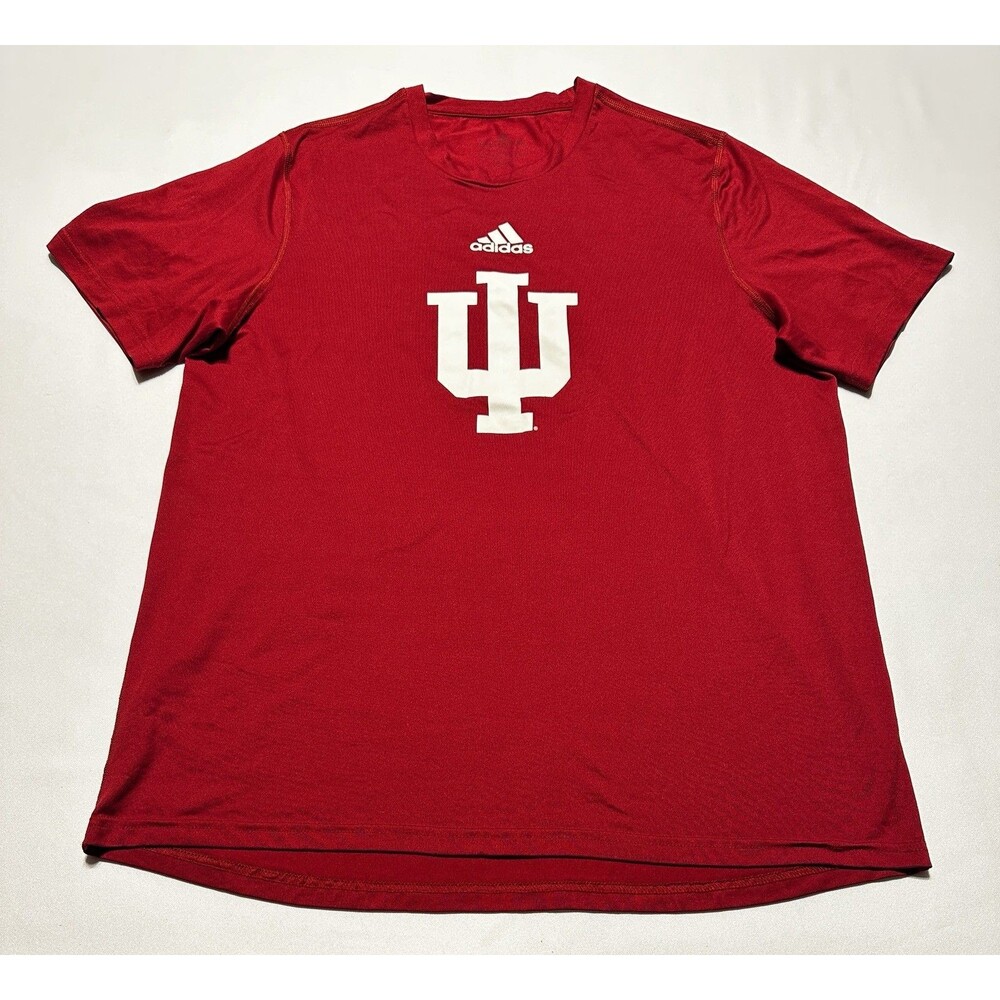 Indiana Hoosiers Adidas Shirt Mens Large IU Short Sleeve University Aeroready